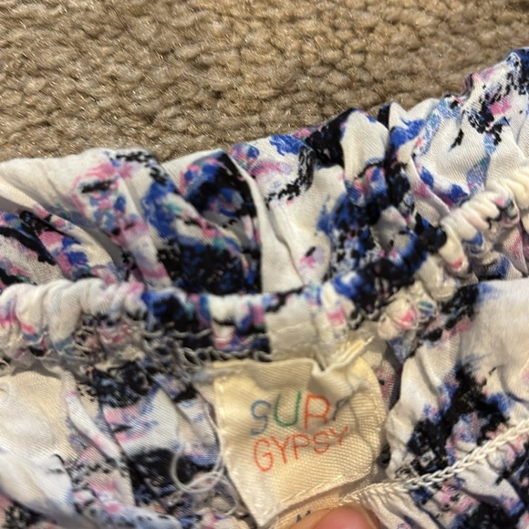 Stylish Multicolor Tassel off the shoulder top - Picture 3 of 4